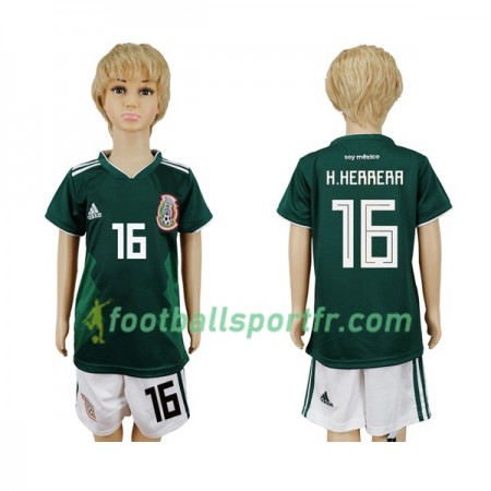 Tenue Mexique H.Herrera 16 Enfant Domicile Coupe du monde 2018 Maillot de Foot